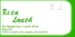 rita lauth business card